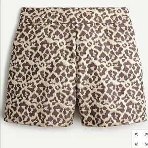 J Crew Women's high waisted shorts metallic leopard jacquard Rose Gold Sz 2 NWT